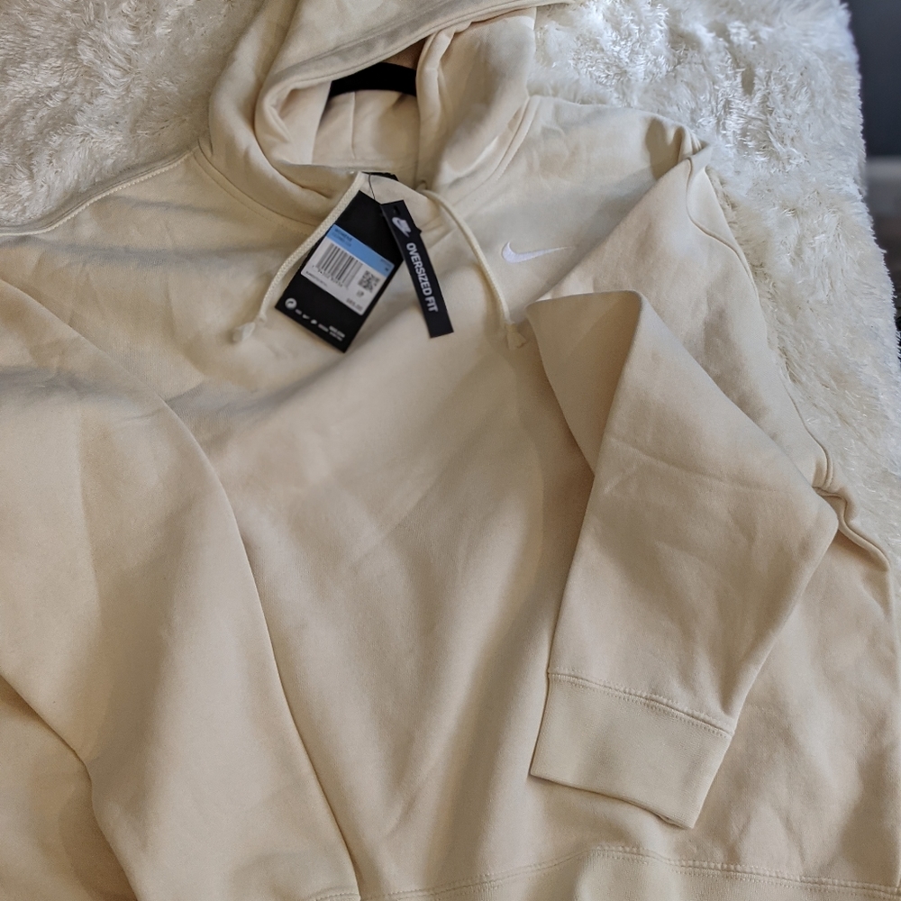 Light yellow oversized fit Nike hoodie